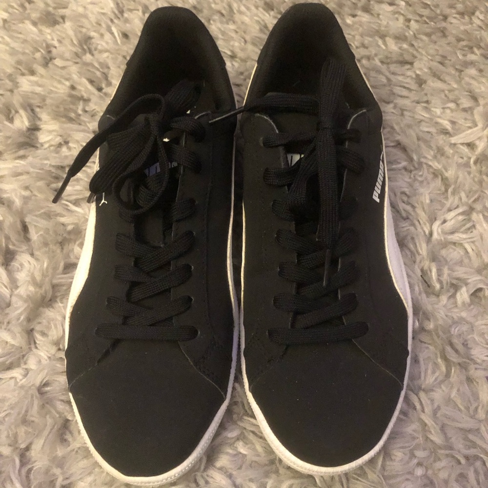 Black Puma Sneakers with White Accents